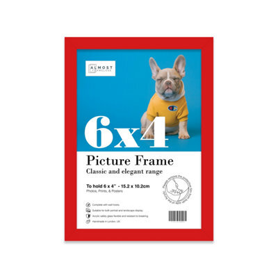 6X4 Red Picture Frame (15.2 X 10.2Cm) Poster, Photo, Artwork, Gallery Wall Or Print - image 1