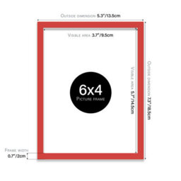 6X4 Red Picture Frame (15.2 X 10.2Cm) Poster, Photo, Artwork, Gallery Wall Or Print - thumbnail 3