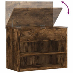 Vidaxl Shoe Bench Smoked Oak 60X30X45 Cm Engineered Wood - thumbnail 8