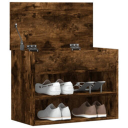 Vidaxl Shoe Bench Smoked Oak 60X30X45 Cm Engineered Wood - thumbnail 4