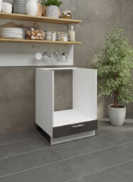 Jd Greta Adjustable Legs Kitchen Base Oven Unit 600mm Cabinet With Front 60Cm - Dark Grey Matt - thumbnail 2