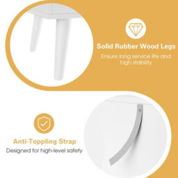 Costway 2-Drawer Nightstand Wooden Chest Of Drawers Space-Saving Beside Table End Table - thumbnail 8