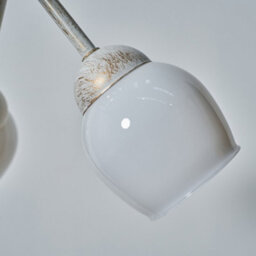 Valuelights Kenton Modern 3 Way Aged Metal Effect Ceiling Light Fitting With White Glass Shades - thumbnail 4