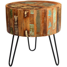 Buttercup Farm Coastal Drum Side Table - Wood - L45 X W45 X H60 Cm