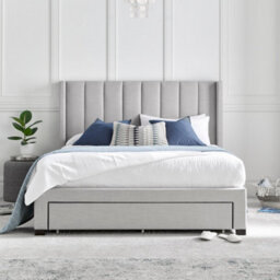 Savannah Grey Mist Upholstered - Double Drawer Bed Frame Only - thumbnail 2