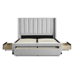 Savannah Grey Mist Upholstered - Double Drawer Bed Frame Only - thumbnail 6