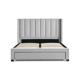 Savannah Grey Mist Upholstered - Double Drawer Bed Frame Only - thumbnail 5