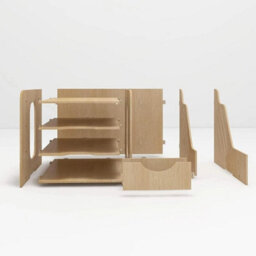 4 Tier Office Wooden Stationery Desk Organiser - thumbnail 3