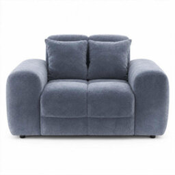 Furnishings For Less UK Jenson Grey Plush Velvet Armchair With Deep Seat & Thick Boxed Arms - thumbnail 1
