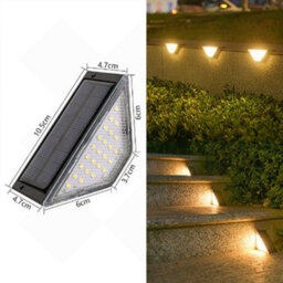Amorly 8Pack Solar Step Lights, Ip Waterproof Outdoor Stair Lights, 24Led Warm White Decor For Porch, Front Door & Stairways - thumbnail 2
