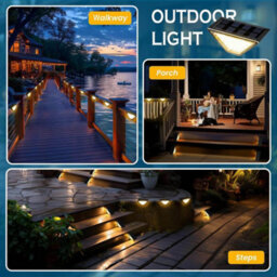 Amorly 8Pack Solar Step Lights, Ip Waterproof Outdoor Stair Lights, 24Led Warm White Decor For Porch, Front Door & Stairways - thumbnail 4