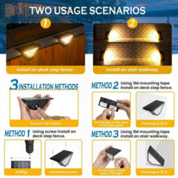 Amorly 8Pack Solar Step Lights, Ip Waterproof Outdoor Stair Lights, 24Led Warm White Decor For Porch, Front Door & Stairways - thumbnail 5