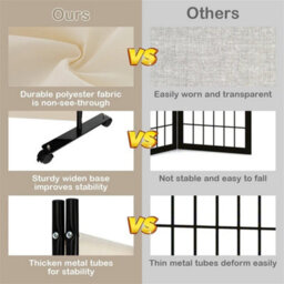 4 Panel Room Divider On Wheels Rolling Privacy Screens Portable Freestanding - thumbnail 7