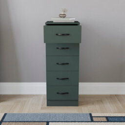 Lassic Vida Designs Riano Green 5 Drawer Narrow Chest Of Drawers (H) 900mm X (W) 345mm X (D) 360mm - thumbnail 5