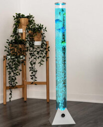 Trendi Bubble Led Fish Lamp With Artificial Fish 90Cm Colour Changing Sensory Night Light Silver Base - thumbnail 2