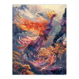 Artery8 Magical Phoenix Colourful Fantasy Concept Poster Wall Art Print - A4 Size - thumbnail 3