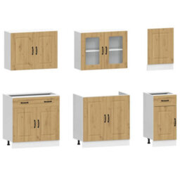 Berkfield 7 Piece Kitchen Cabinet Set Kalmar Artisan Oak Engineered Wood - thumbnail 4
