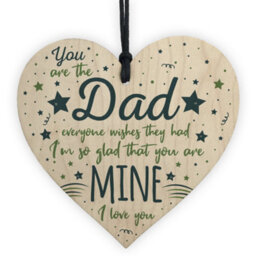 Red Ocean Dad Daddy Grandad Gift Wooden Heart Sign Birthday Gift For Dad Fathers Day Gifts For Him - thumbnail 1