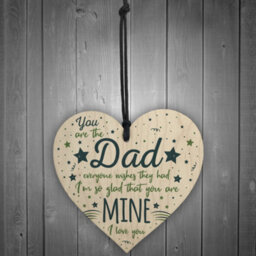 Red Ocean Dad Daddy Grandad Gift Wooden Heart Sign Birthday Gift For Dad Fathers Day Gifts For Him - thumbnail 2