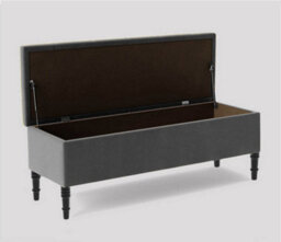 137Cm Swiss Chesterfield Ottoman Storage Bench- Plush Velvet Shoe Bench - Grey Upholstery Footstool With Storage - thumbnail 2