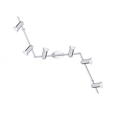 Eglo Rosaro Chrome Led 6 Bulb Ceiling Spotlight Bar Gu10 Adjustable Warm White 3000K - image 1