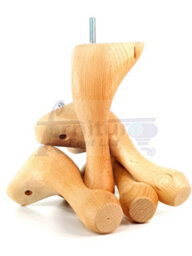 L&F Queen Anne Wooden Legs 150mm High Set Of 4 Natural Replacement Furniture Feet Chairs Sofas Footstools M10 (10mm) - thumbnail 3