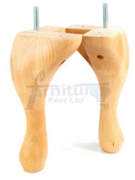 L&F Queen Anne Wooden Legs 150mm High Set Of 4 Natural Replacement Furniture Feet Chairs Sofas Footstools M10 (10mm) - thumbnail 6