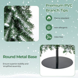 Costway 4/5/6Ft Artificial Christmas Tree Set Of 3 Pre-Lit Pencil Xmas Trees W/ Realistic Snow - thumbnail 6