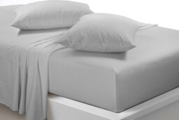 Homes & Linen Microfibre Silver Flat Sheet Super Soft Wrinkle Free & Breathable Lightweight Hotel Quality Bed Sheet