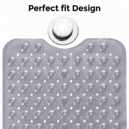 Oxford Homeware Suction Cups Gripper Shower Bath Mat Machine Washable Anti Mould And Mildew Bathroom Mat (Grey, 53X53Cm) - thumbnail 7