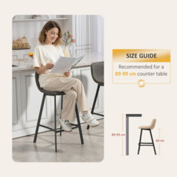 Homcom Bar Stools Set Of 2, Bar Chairs With Back And Steel Legs, Grey - thumbnail 7