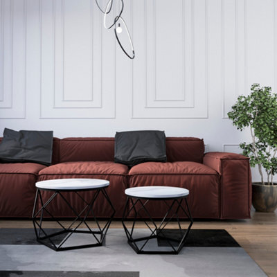 Lassic Vida Designs Brooklyn Nest Of 2 Geometric Tables, Marble - image 1
