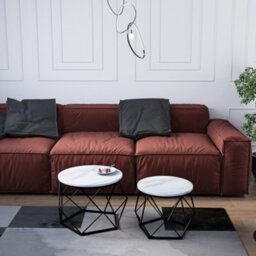 Lassic Vida Designs Brooklyn Nest Of 2 Geometric Tables, Marble - thumbnail 2