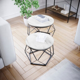 Lassic Vida Designs Brooklyn Nest Of 2 Geometric Tables, Marble - thumbnail 6