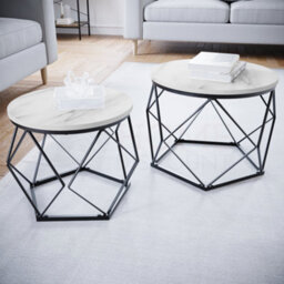 Lassic Vida Designs Brooklyn Nest Of 2 Geometric Tables, Marble - thumbnail 4
