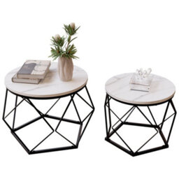 Lassic Vida Designs Brooklyn Nest Of 2 Geometric Tables, Marble - thumbnail 9