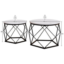Lassic Vida Designs Brooklyn Nest Of 2 Geometric Tables, Marble - thumbnail 8