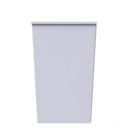 Turin 3 Drawer Bedside Cabinet In Grey Gloss & White (Ready Assembled) - thumbnail 2