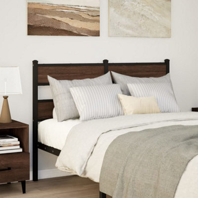 Berkfield Headboard Brown Oak 120 Cm Steel And Engineered Wood - image 1