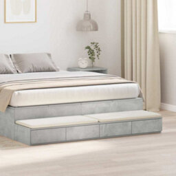 Berkfield Bed Drawers Concrete Grey 150X36,5X16,5 Cm Engineered Wood