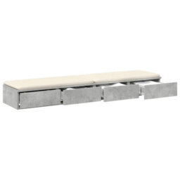 Berkfield Bed Drawers Concrete Grey 150X36,5X16,5 Cm Engineered Wood - thumbnail 3