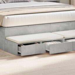 Berkfield Bed Drawers Concrete Grey 150X36,5X16,5 Cm Engineered Wood - thumbnail 4