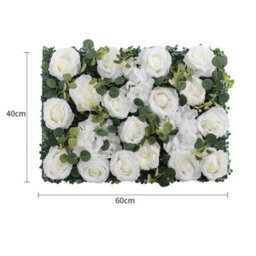 Living And Home Artificial Flower Wall Panels Flower Wall White Rose For Wedding Wall Decorations - thumbnail 7
