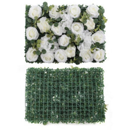 Living And Home Artificial Flower Wall Panels Flower Wall White Rose For Wedding Wall Decorations - thumbnail 5