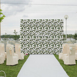 Living And Home Artificial Flower Wall Panels Flower Wall White Rose For Wedding Wall Decorations - thumbnail 1