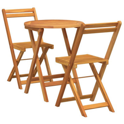 Berkfield Durable Garden Bistro Set With Cushion 3 Pcs Brown Solid Acacia Wood - image 1