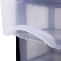 4 Drawer Large Plastic Storage Drawer Tower - Home, Offices And Children's Toys Storage Solution (Clear Draw/ Black Frame) - thumbnail 3