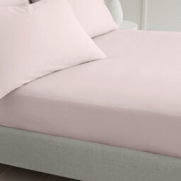 Bianca 400 Thread Count Cotton Sateen Super King Fitted Sheet Blush Pink - thumbnail 2