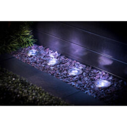 Taylor & Brown 2 Pack Solar Powered Ground Light Waterproof Garden Pathway Lights With 3 Leds For Home, Yard, Driveway, Lawn - thumbnail 2