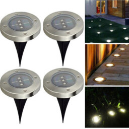 Taylor & Brown 2 Pack Solar Powered Ground Light Waterproof Garden Pathway Lights With 3 Leds For Home, Yard, Driveway, Lawn - thumbnail 4